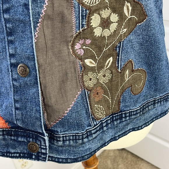 DG2 by Diane Gilman Embroidered Jean Vest - Picture 8 of 13